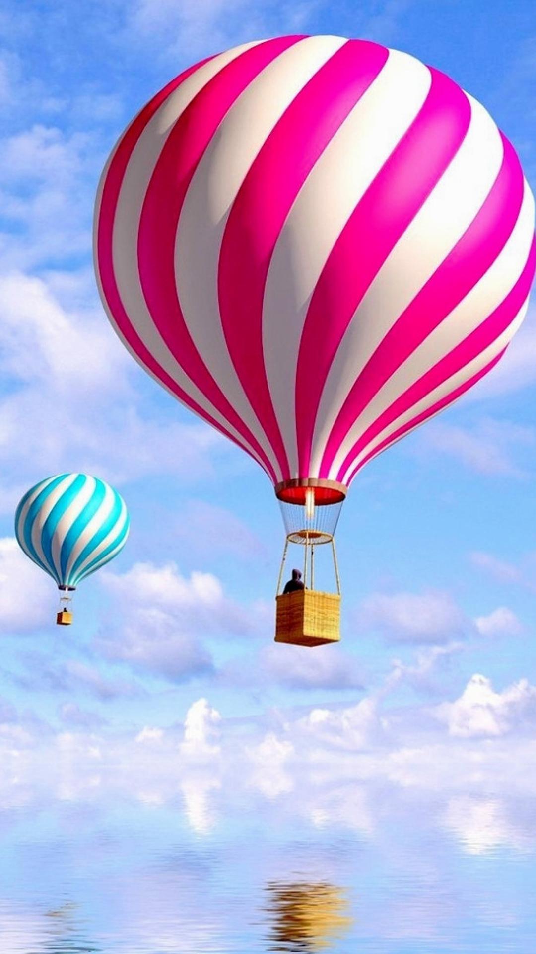 android用のホットなhd壁紙,熱気球,熱気球,バルーン,空,ピンク