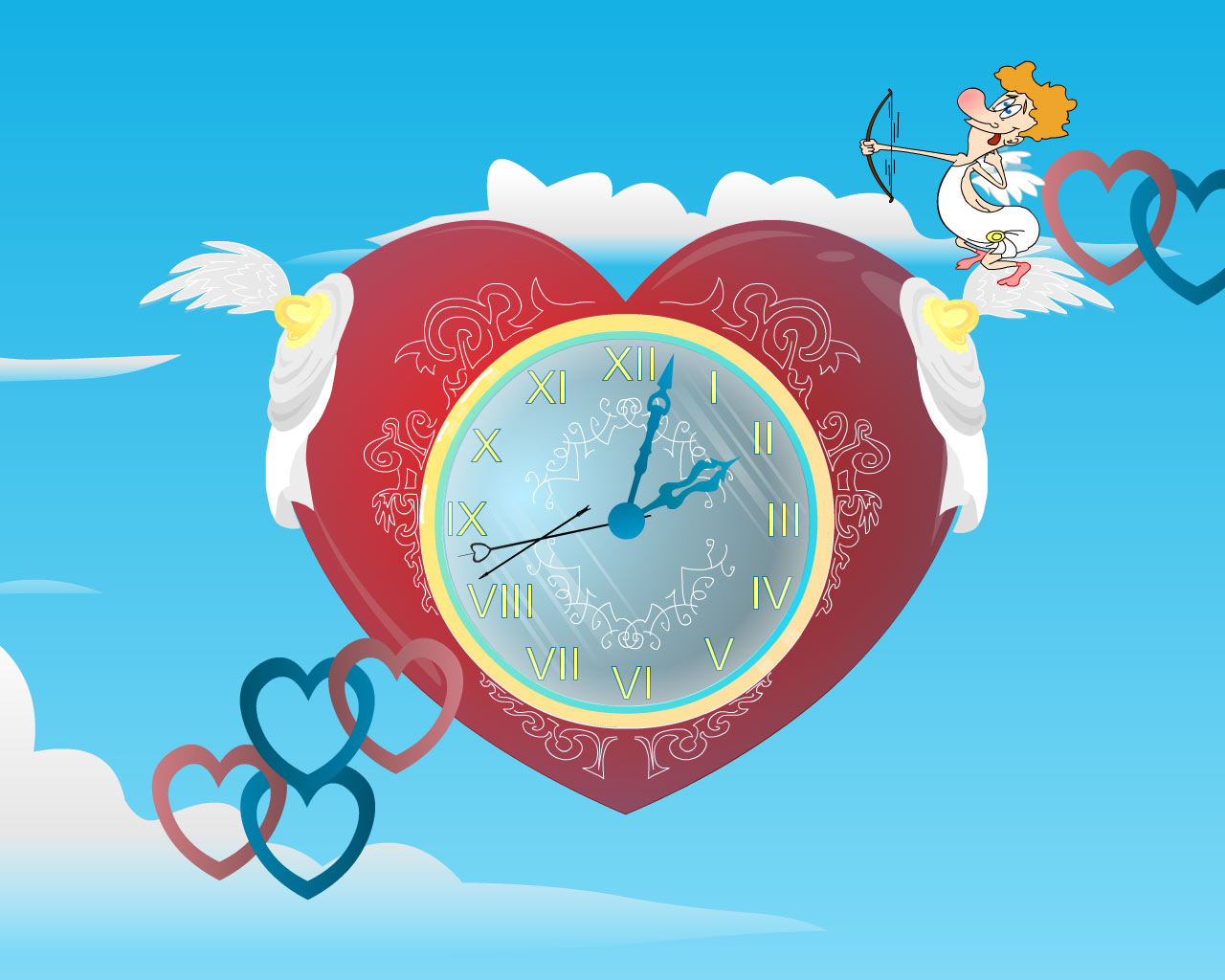 amour horloge fond d'écran en direct,l'horloge,illustration,dessin animé,clipart,conception graphique