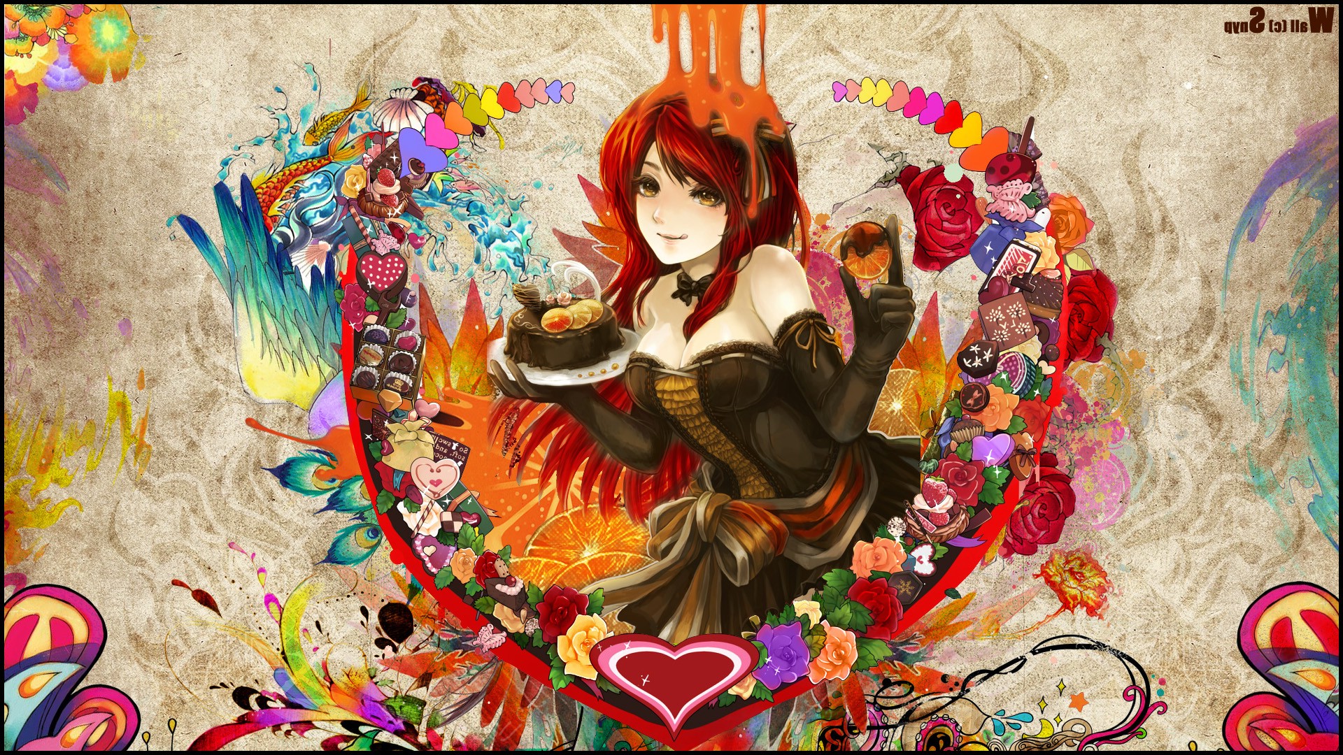 carta da parati anime colorata,illustrazione,arte,disegno grafico,pittura,cg artwork