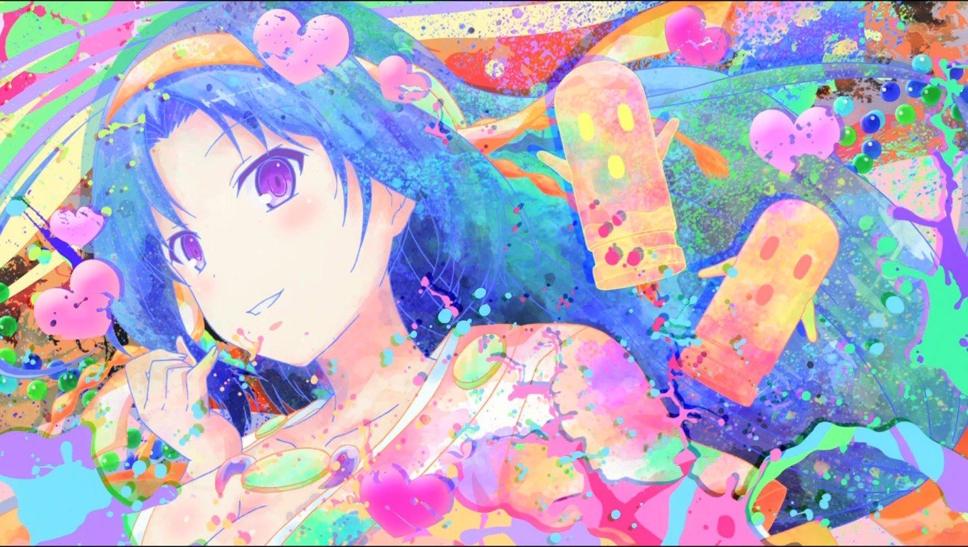 colorido fondo de pantalla de anime,dibujos animados,arte,anime,ilustración,cg artwork