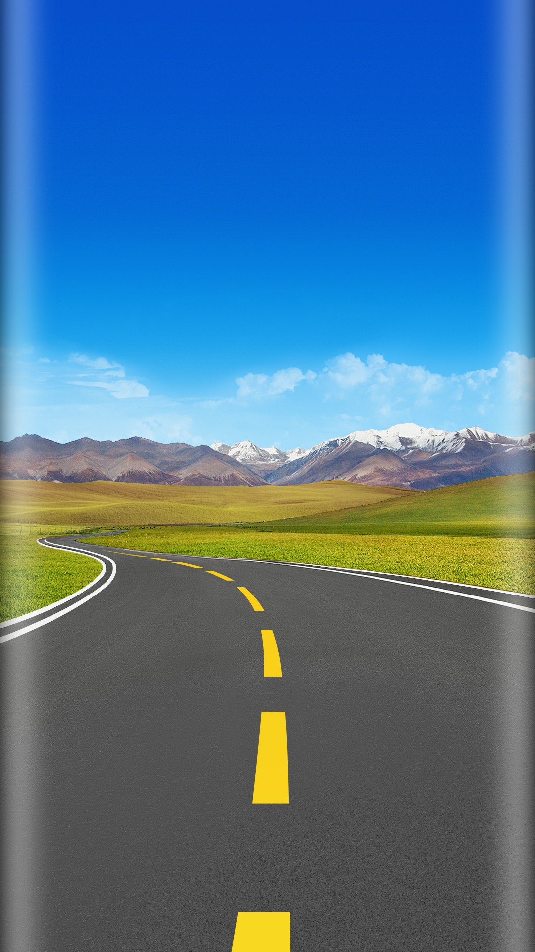 iphone wallpaper 3d effect,road,asphalt,sky,yellow,highway