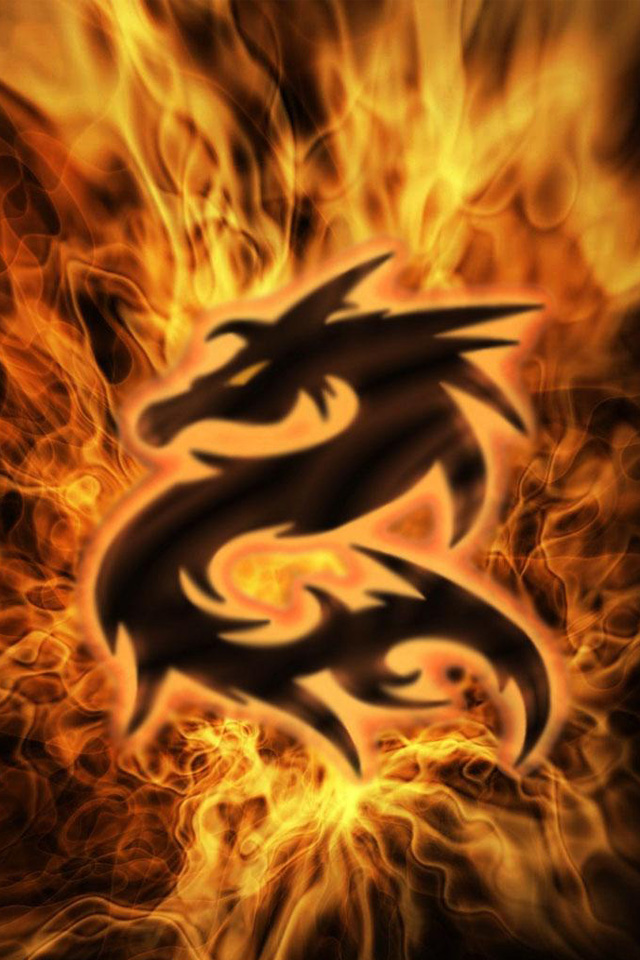 fond d'écran iphone effet 3d,flamme,feu,chaleur,dragon,personnage fictif