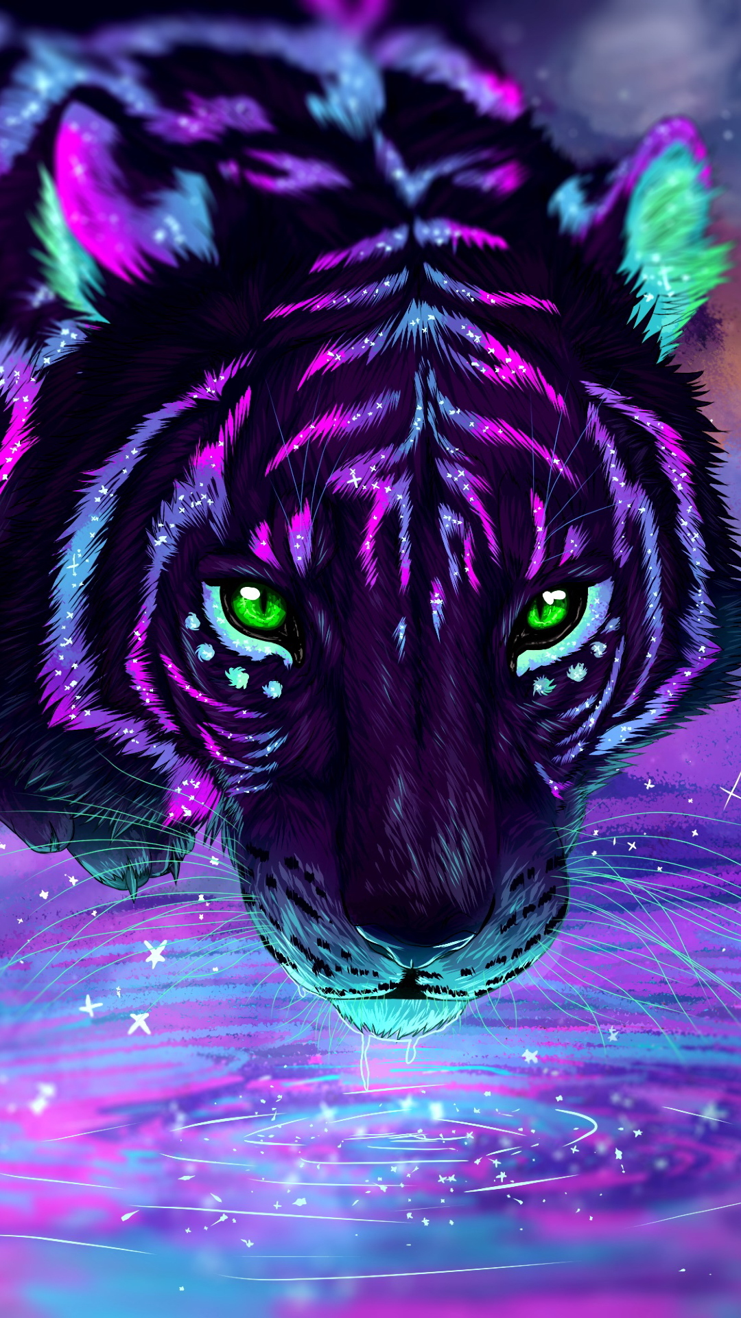 neon tiger tapete,lila,felidae,violett,tiger,große katzen