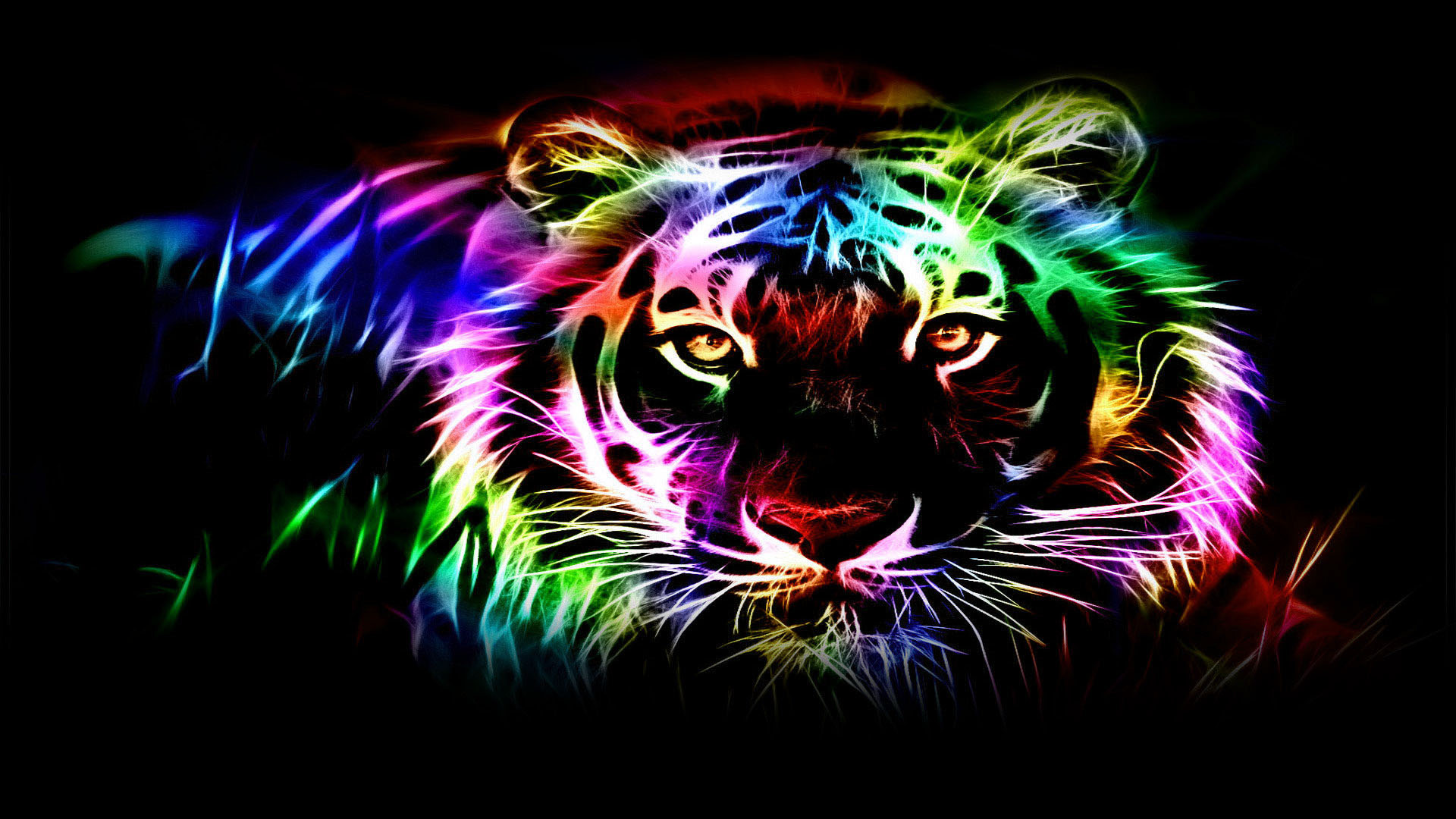 네온 호랑이 벽지,felidae,큰 고양이,네온,야생 동물,그래픽 디자인