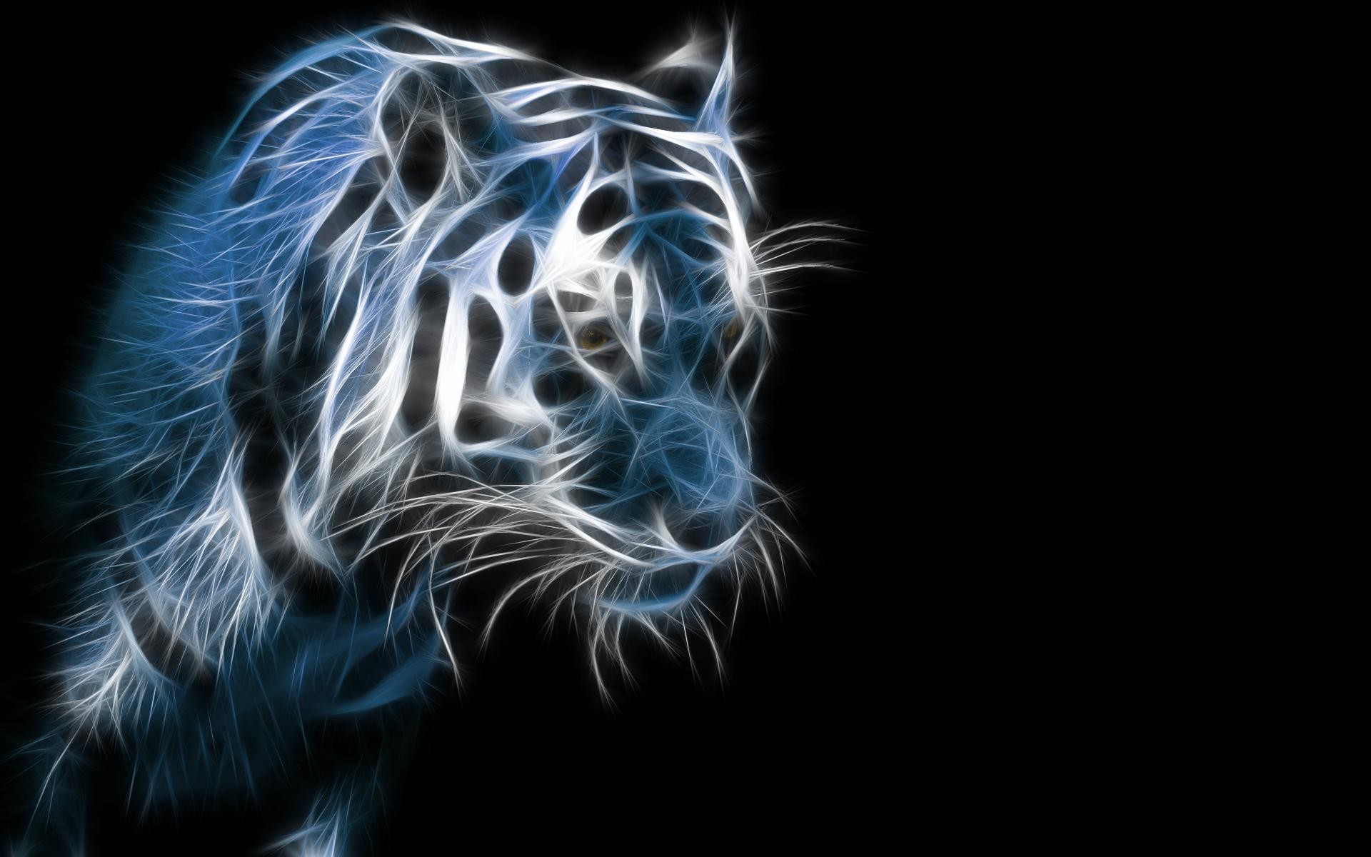 papier peint tigre néon,moustaches,félidés,gros chats,faune,bleu électrique