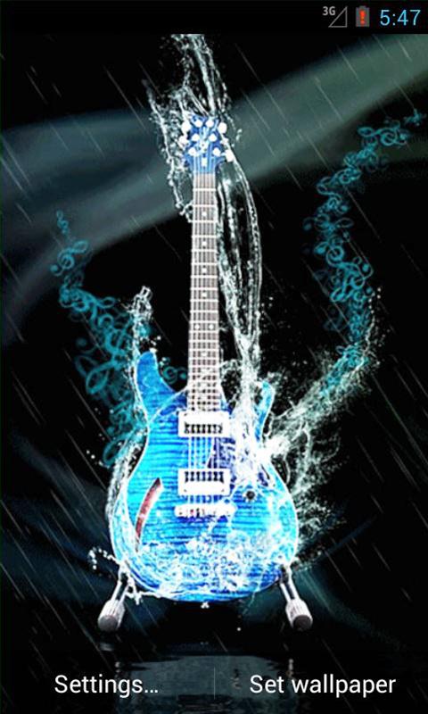 chitarra live wallpaper,chitarra,chitarra elettrica,strumenti a corda pizzicati,strumento musicale,acqua