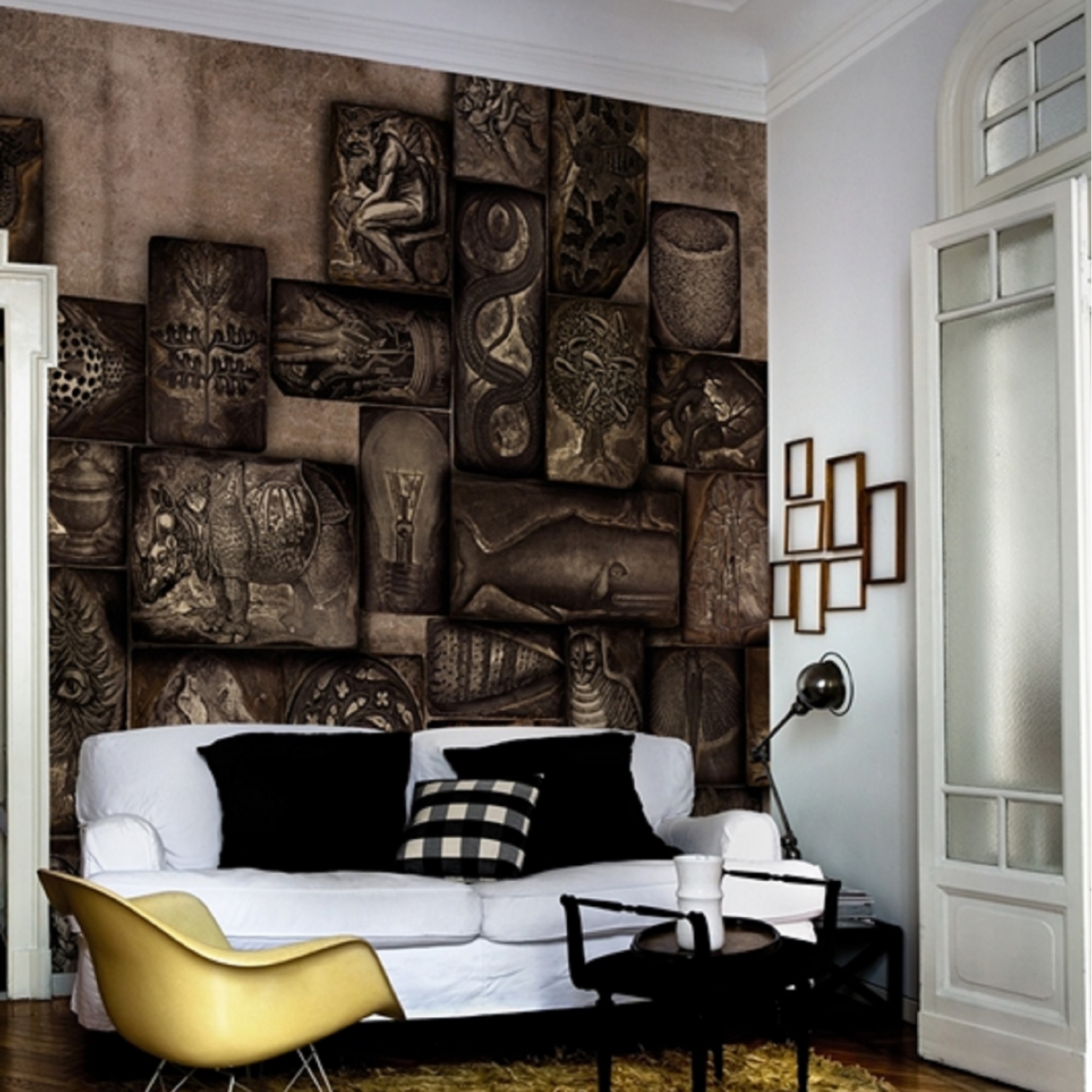relief wallpaper,living room,room,wall,interior design,furniture
