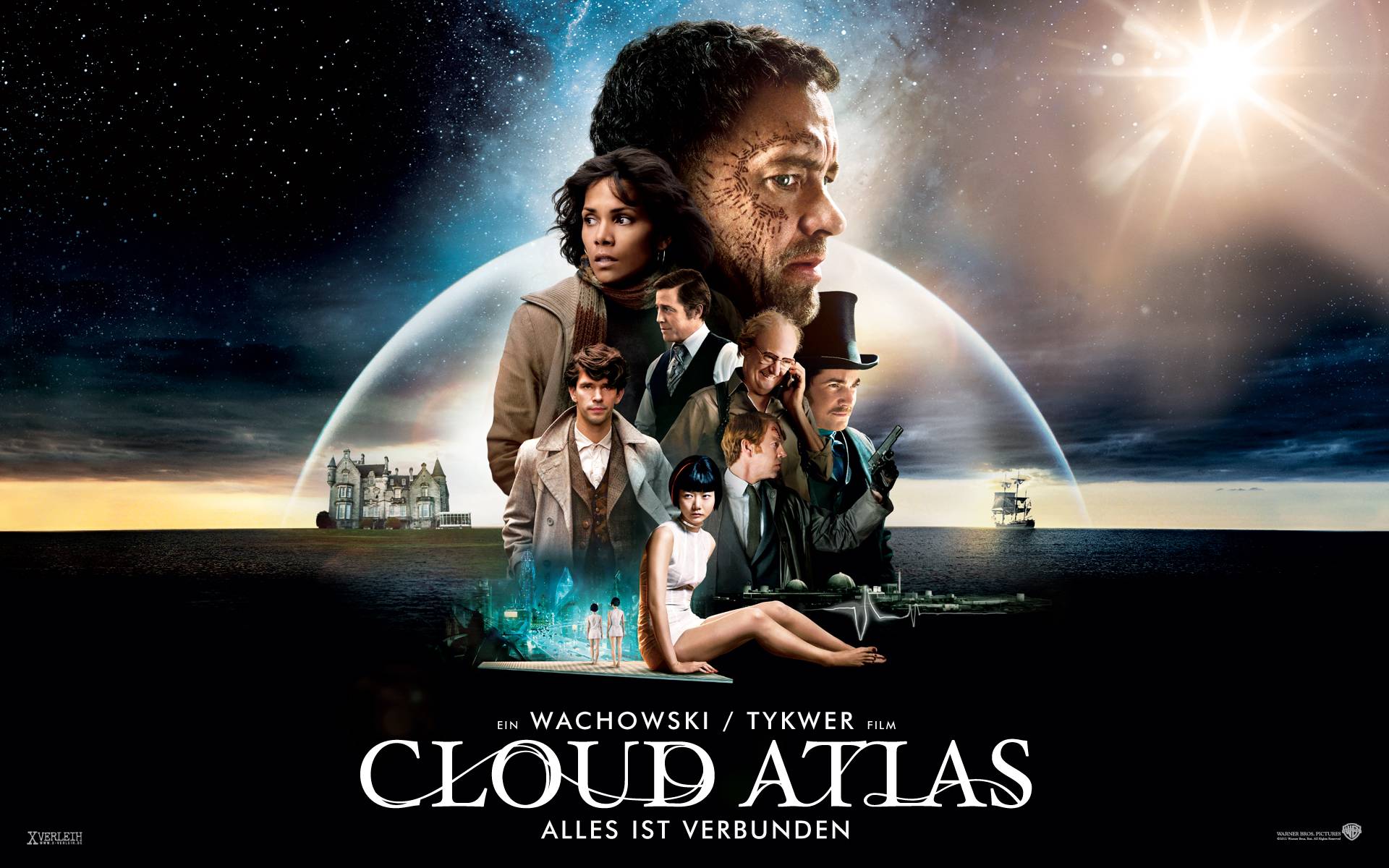 fond d'écran cloud atlas,film,ciel,affiche,musical,espace