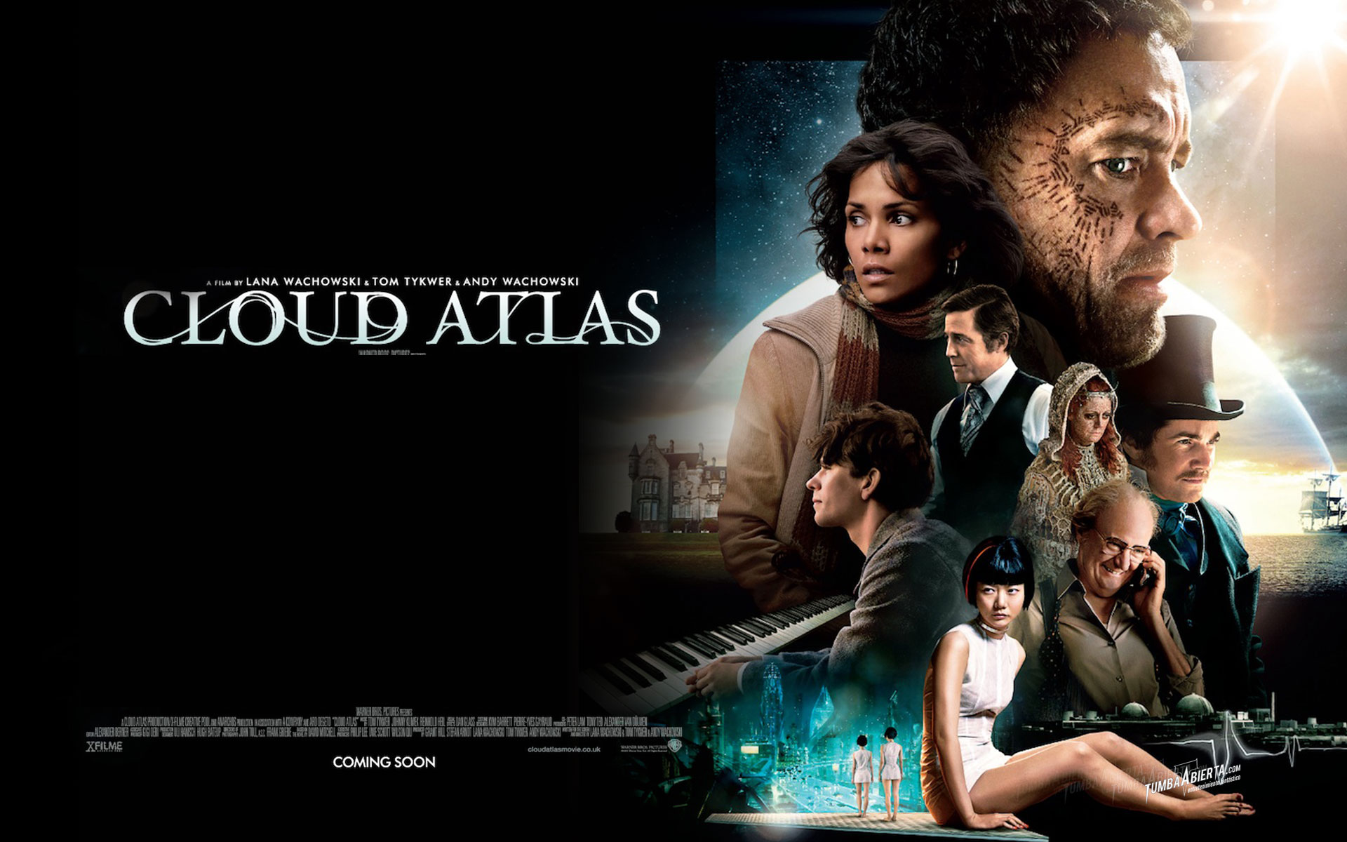 nube atlas fondo de pantalla,película,póster,musical,portada del álbum
