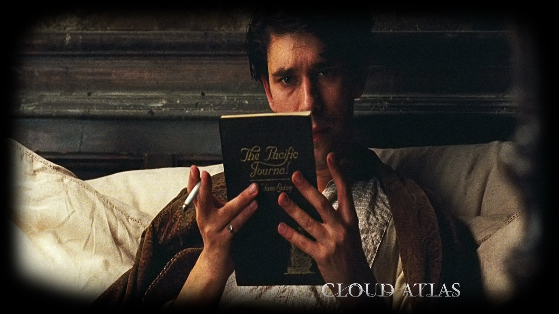 cloud atlas wallpaper,text,reading,font,photography,glasses