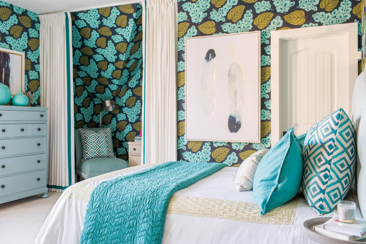 chelsea wallpaper for bedrooms,bedroom,room,aqua,furniture,turquoise