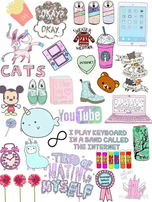 tumblr collage wallpaper,text,clip art,graphics,illustration,style