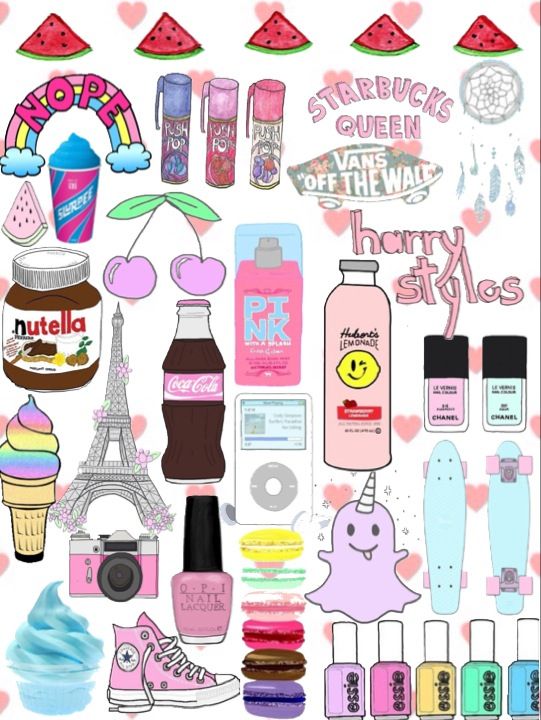 carta da parati collage tumblr,prodotto,clipart,rosa,bottiglia,illustrazione