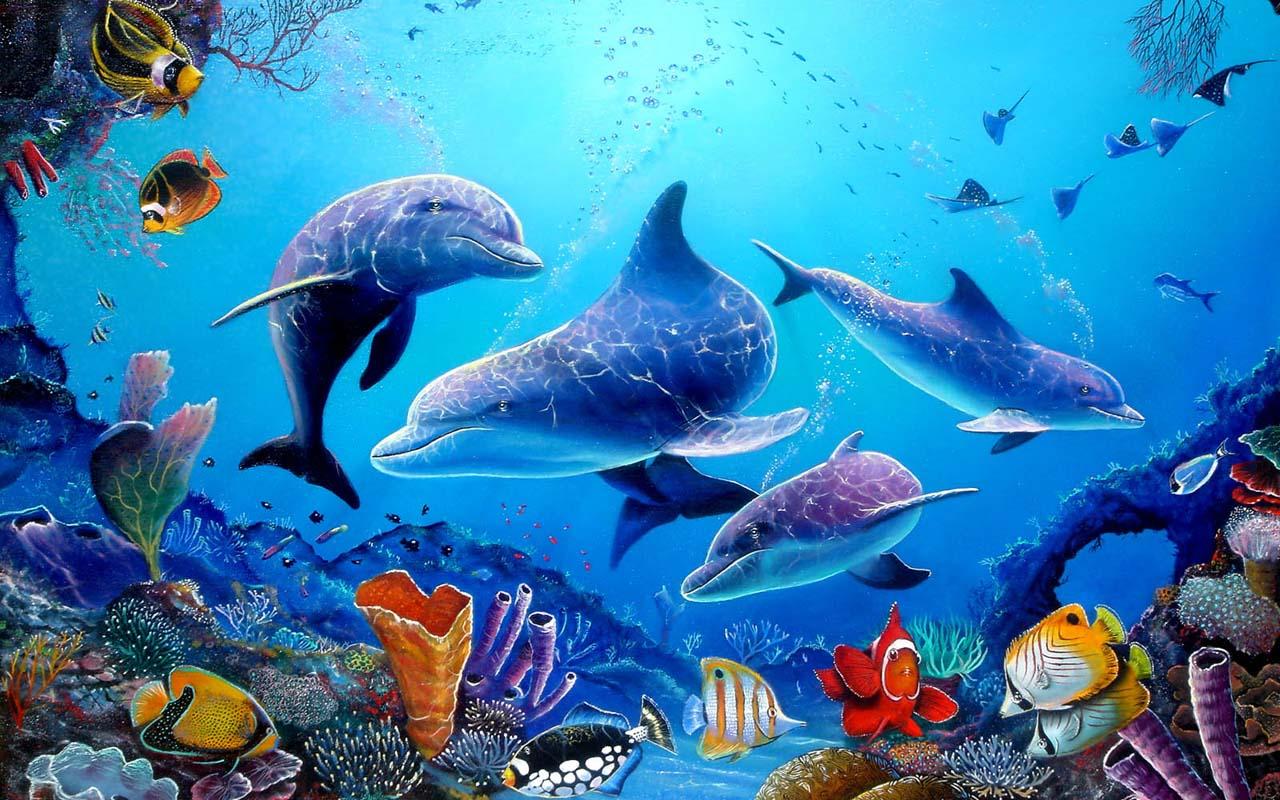 wallpaper clash of clans bergerak,underwater,marine biology,organism,marine mammal,coral reef fish