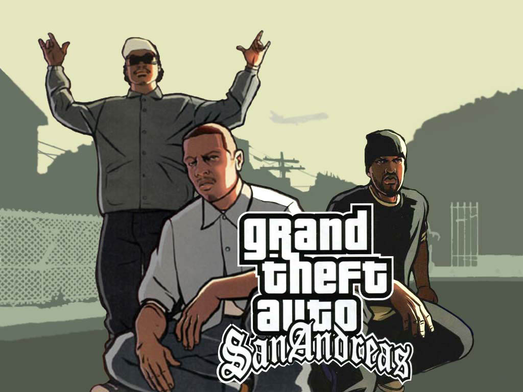 gta san wallpaper,cartone animato,font,squadra,giochi,gesto