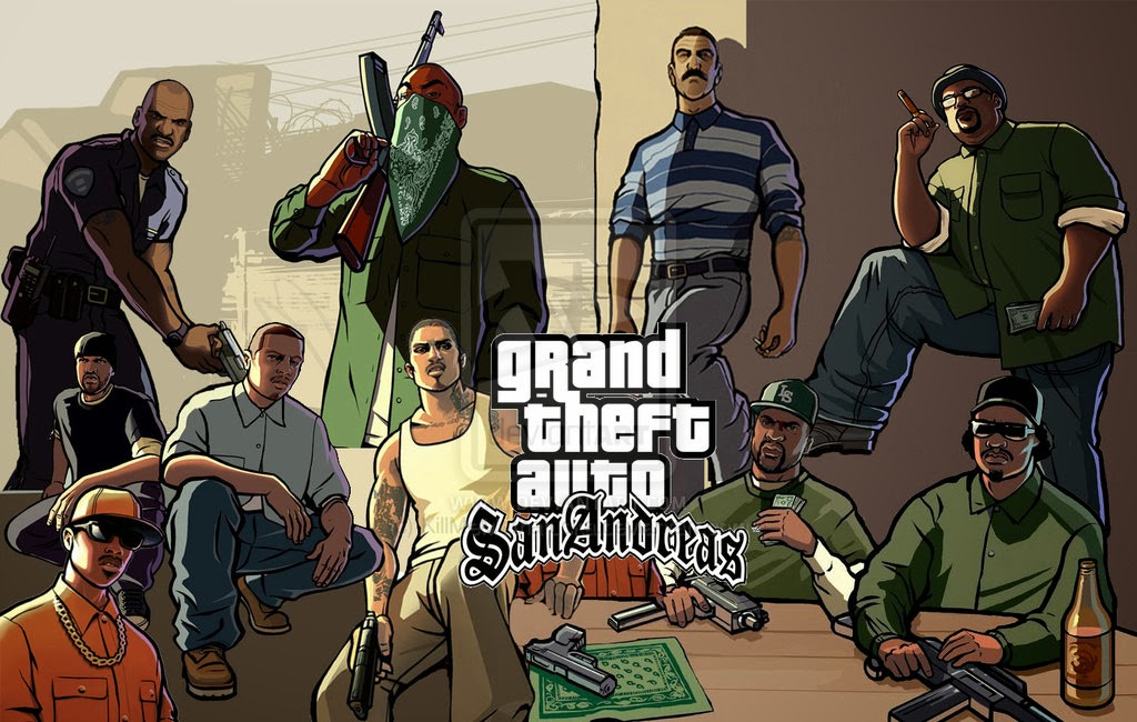 gta san wallpaper,cartoon,illustration,art,fictional character,team