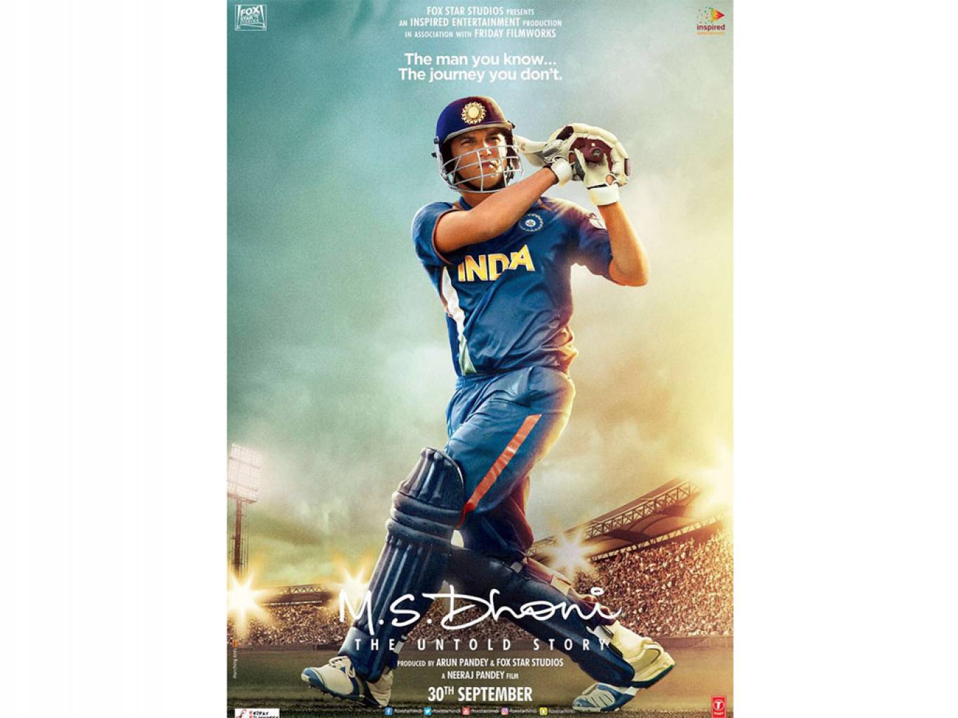 ms dhoni movie fonds d'écran hd,affiche,joueur,attirail de football autographié,joueur de baseball,équipement sportif