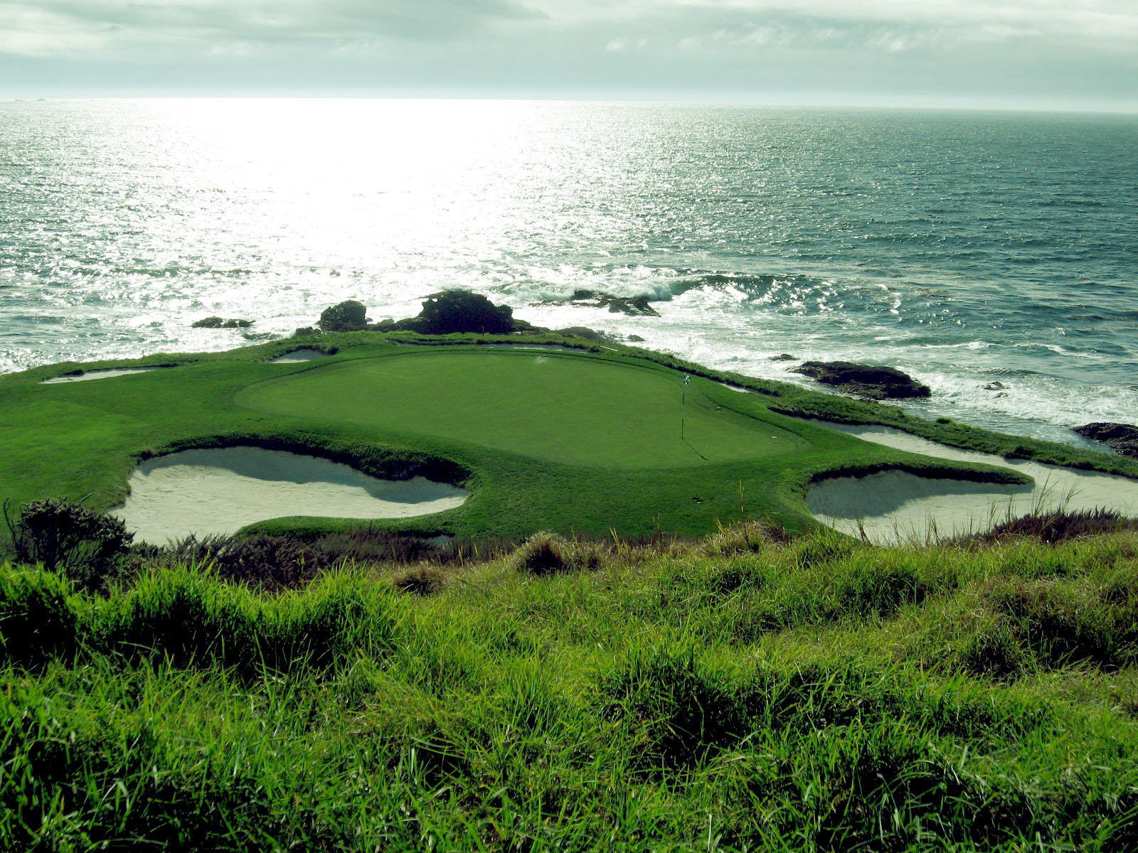 pebble beach wallpaper,sport venue,natural landscape,nature,golf course,promontory