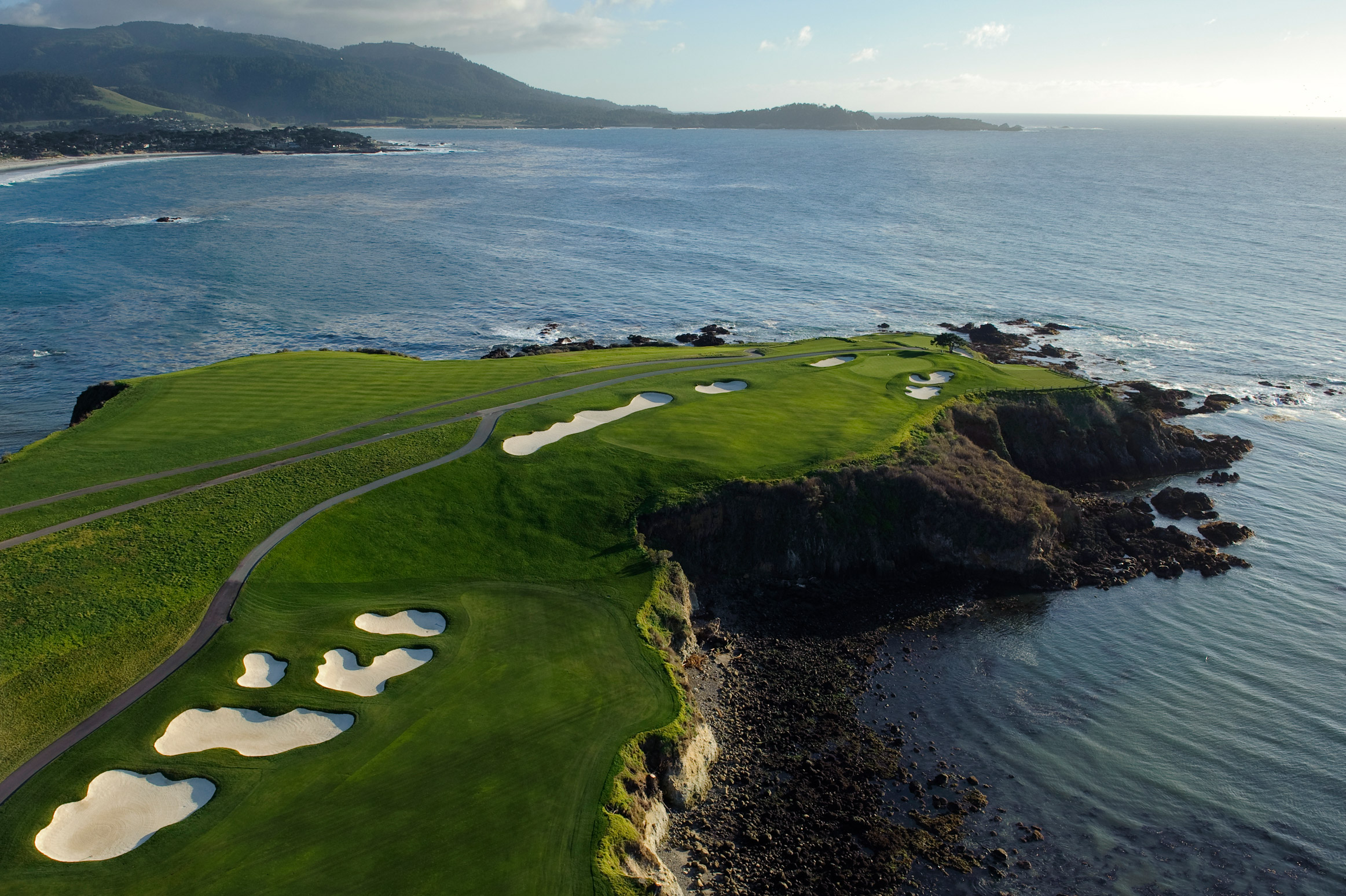 pebble beach wallpaper,natural landscape,promontory,sport venue,coast,highland