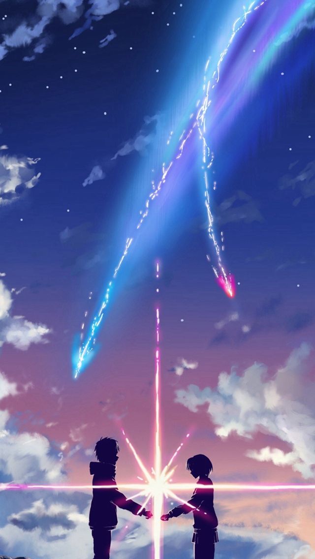 kimi no na wa wallpaper iphone,sky,light,atmosphere,space,cloud
