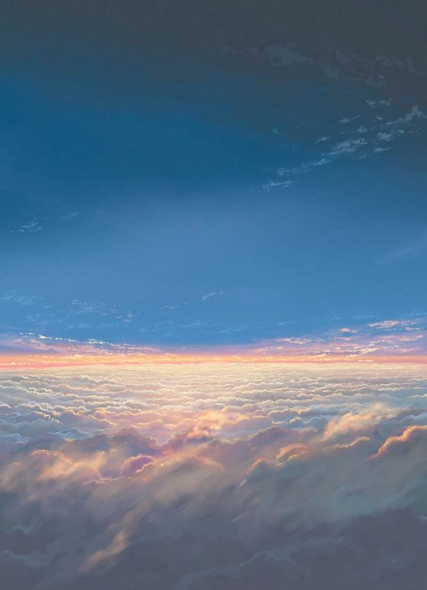 kimino nawa wallpaper iphone,himmel,atmosphäre,wolke,horizont,blau