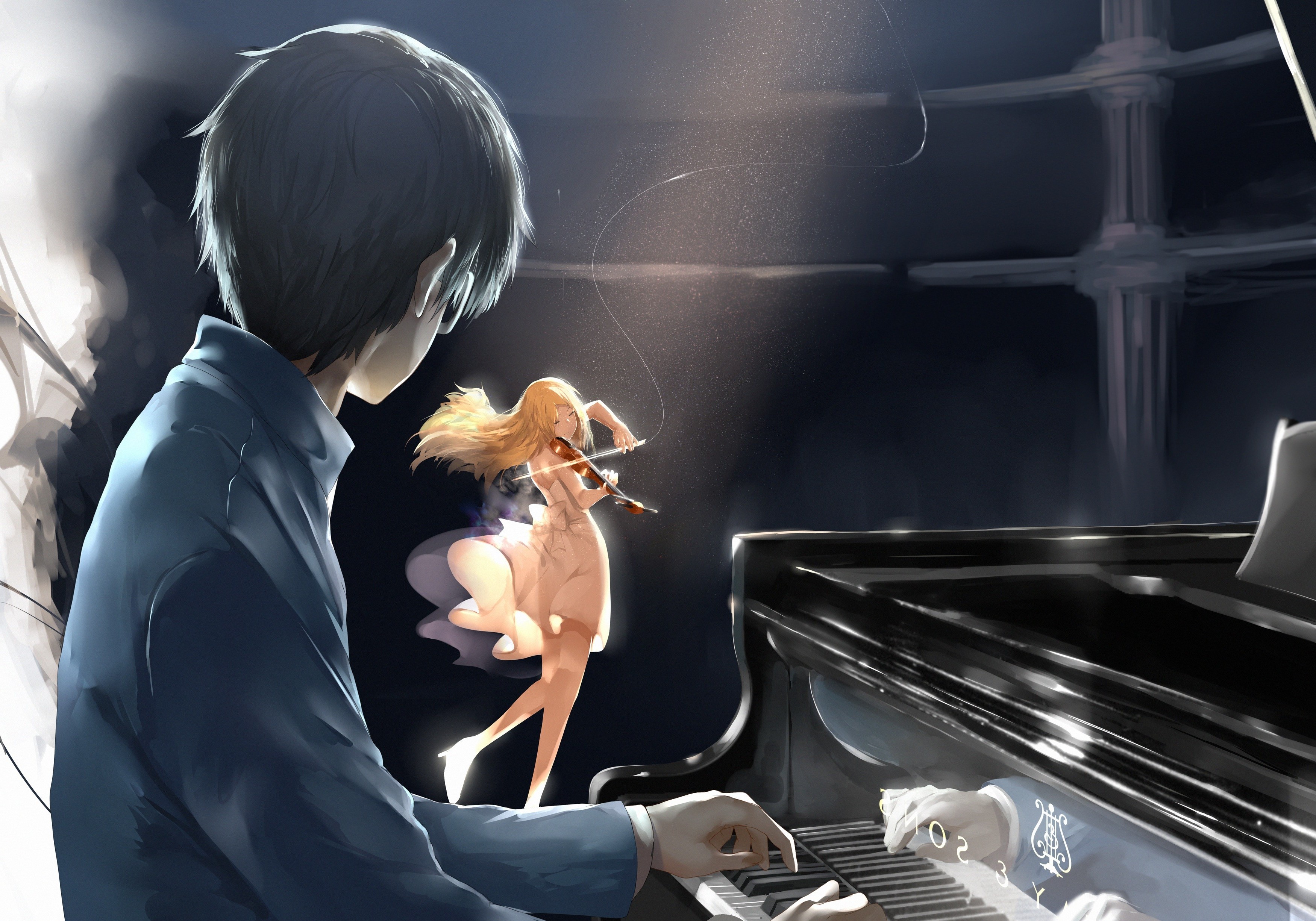shigatsu kimi no uso fondo de pantalla,pianista,pianista de jazz,músico,juegos,tecnología
