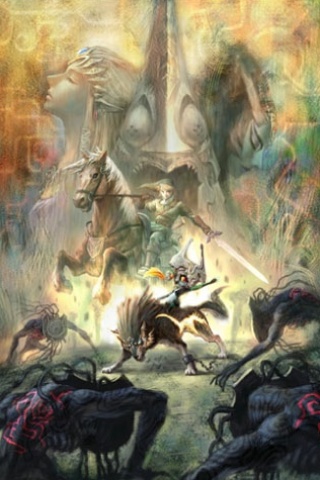 legende von zelda twilight princess wallpaper,action adventure spiel,cg kunstwerk,gemälde,mythologie,kunst