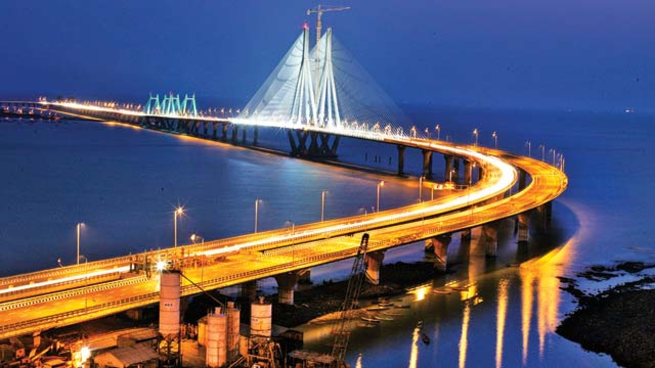 mumbai city wallpaper,bridge,cable stayed bridge,extradosed bridge,fixed link,skyway