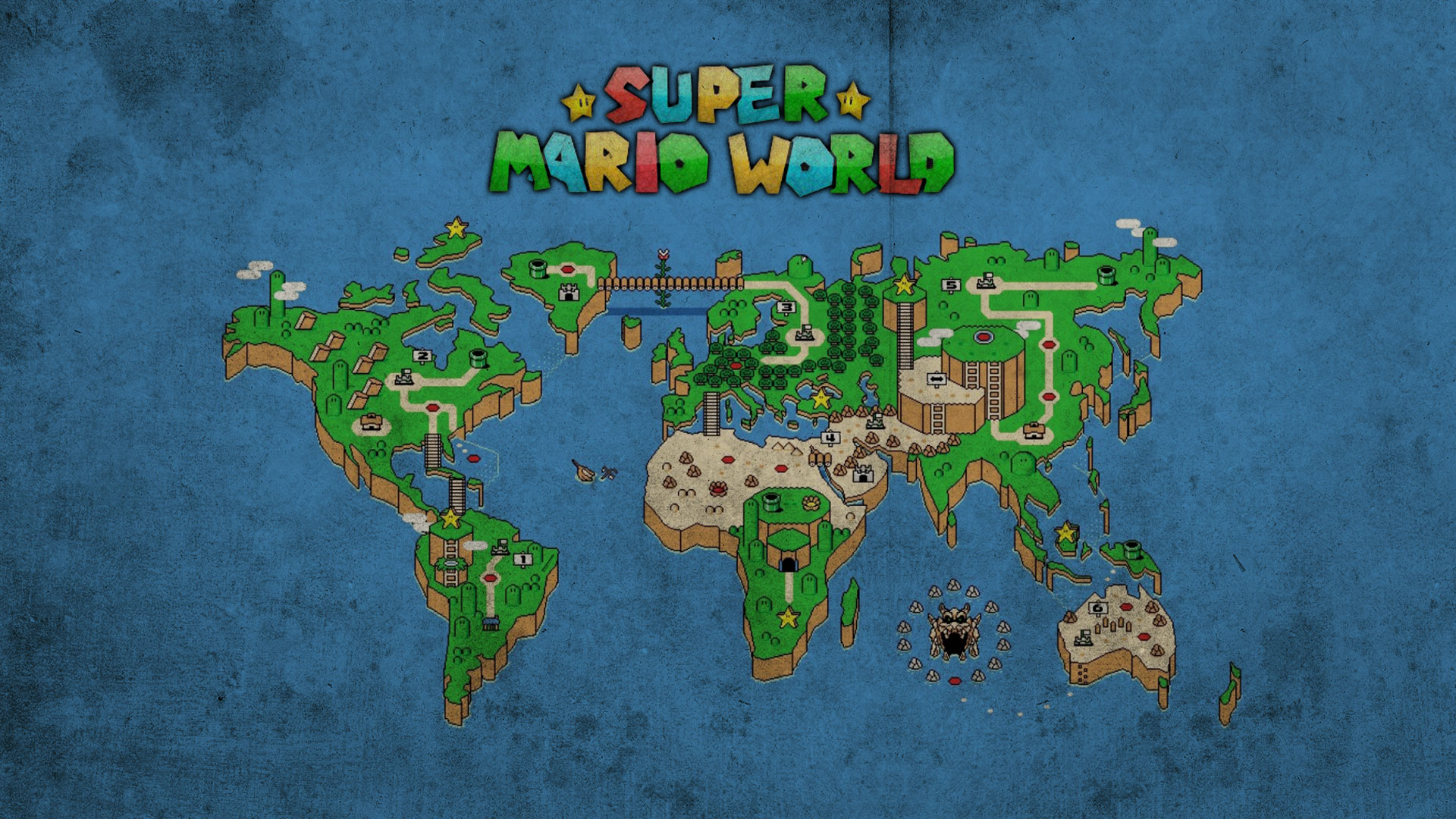 マリオの世界の壁紙,地図,世界,ゲーム,図,アート