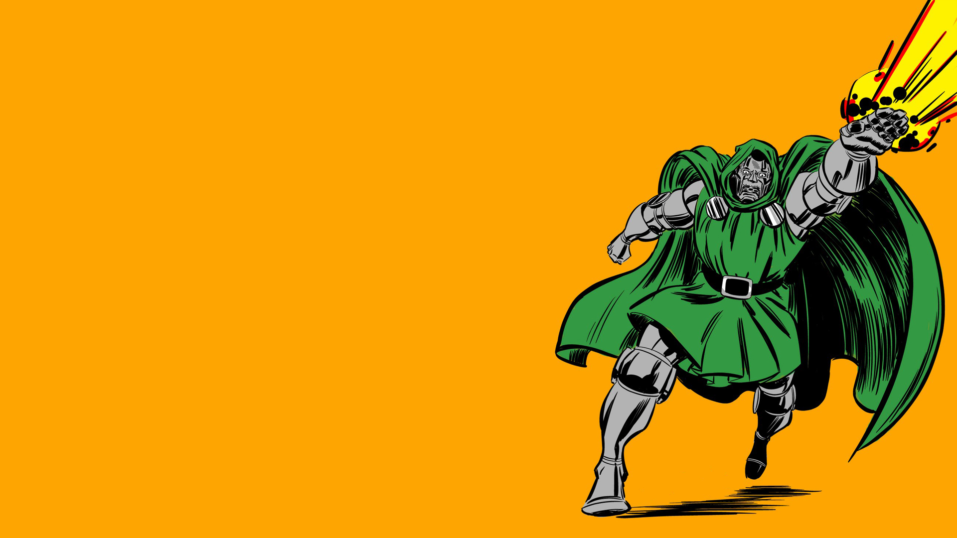 doctor doom wallpaper,green,cartoon,yellow,fictional character,illustration