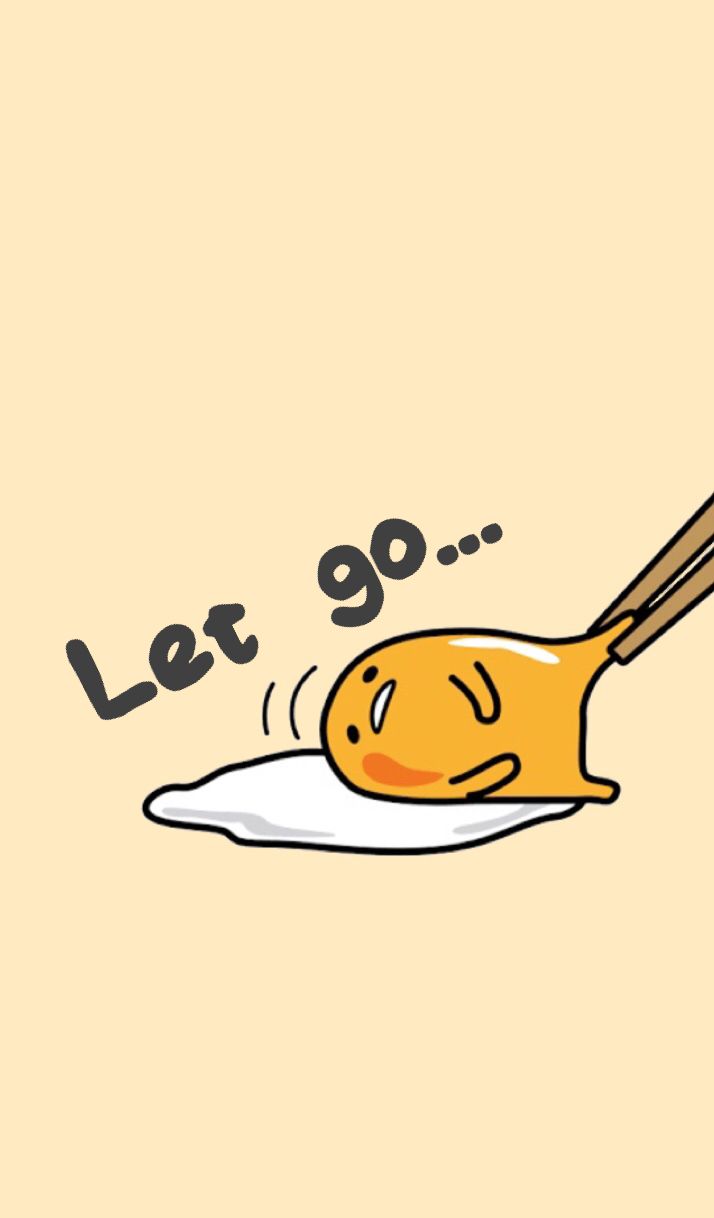 gudetama phone wallpaper,cartoon,illustration,smile,vegetarian food,cutlery