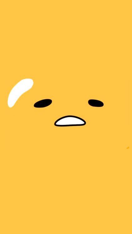 gudetama phone wallpaper,yellow,facial expression,cartoon,smile,nose