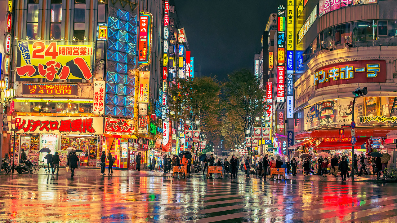 carta da parati della città di tokyo,riflessione,città,notte,area urbana,costruzione