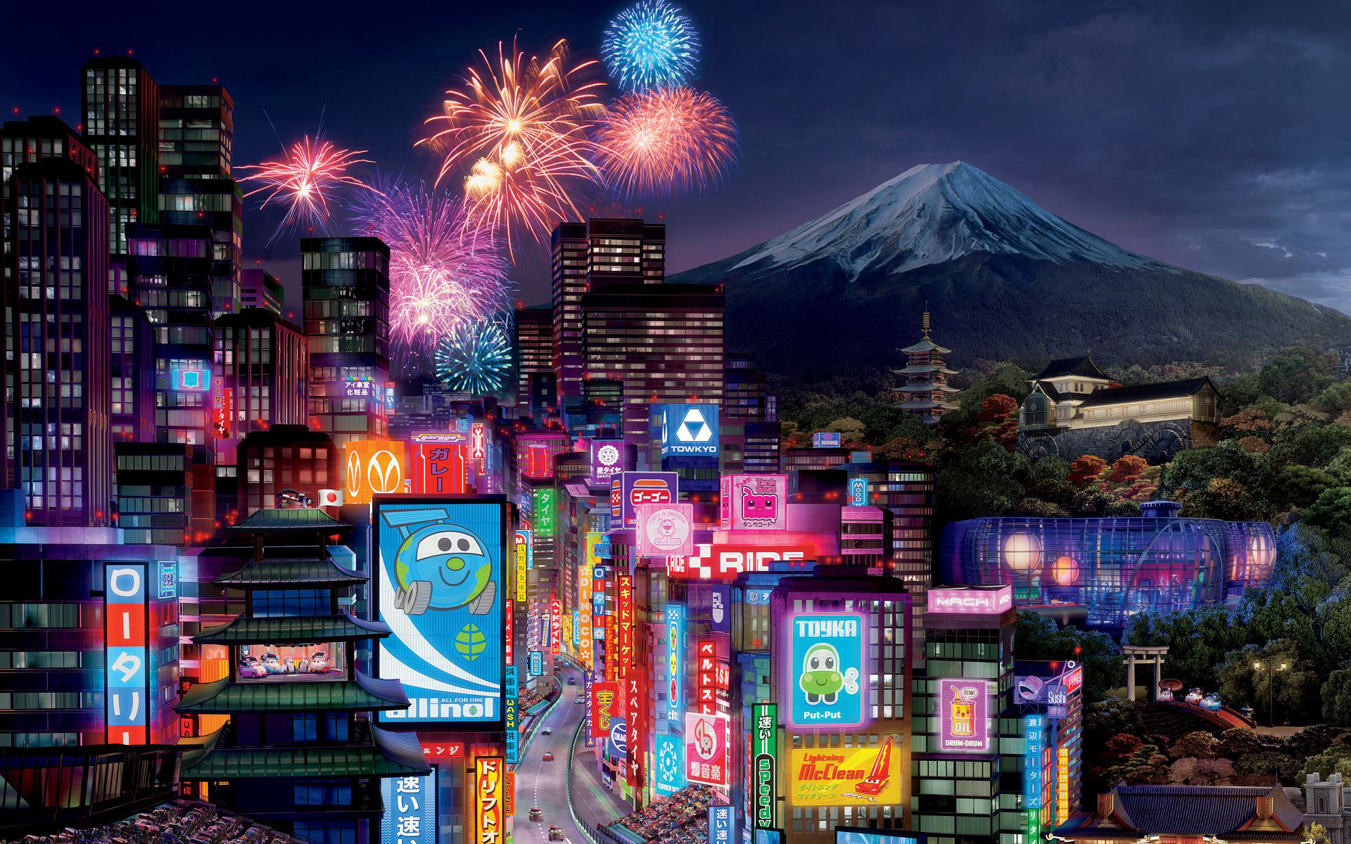 papel pintado de la ciudad de tokio,área metropolitana,paisaje urbano,ciudad,área urbana,fuegos artificiales