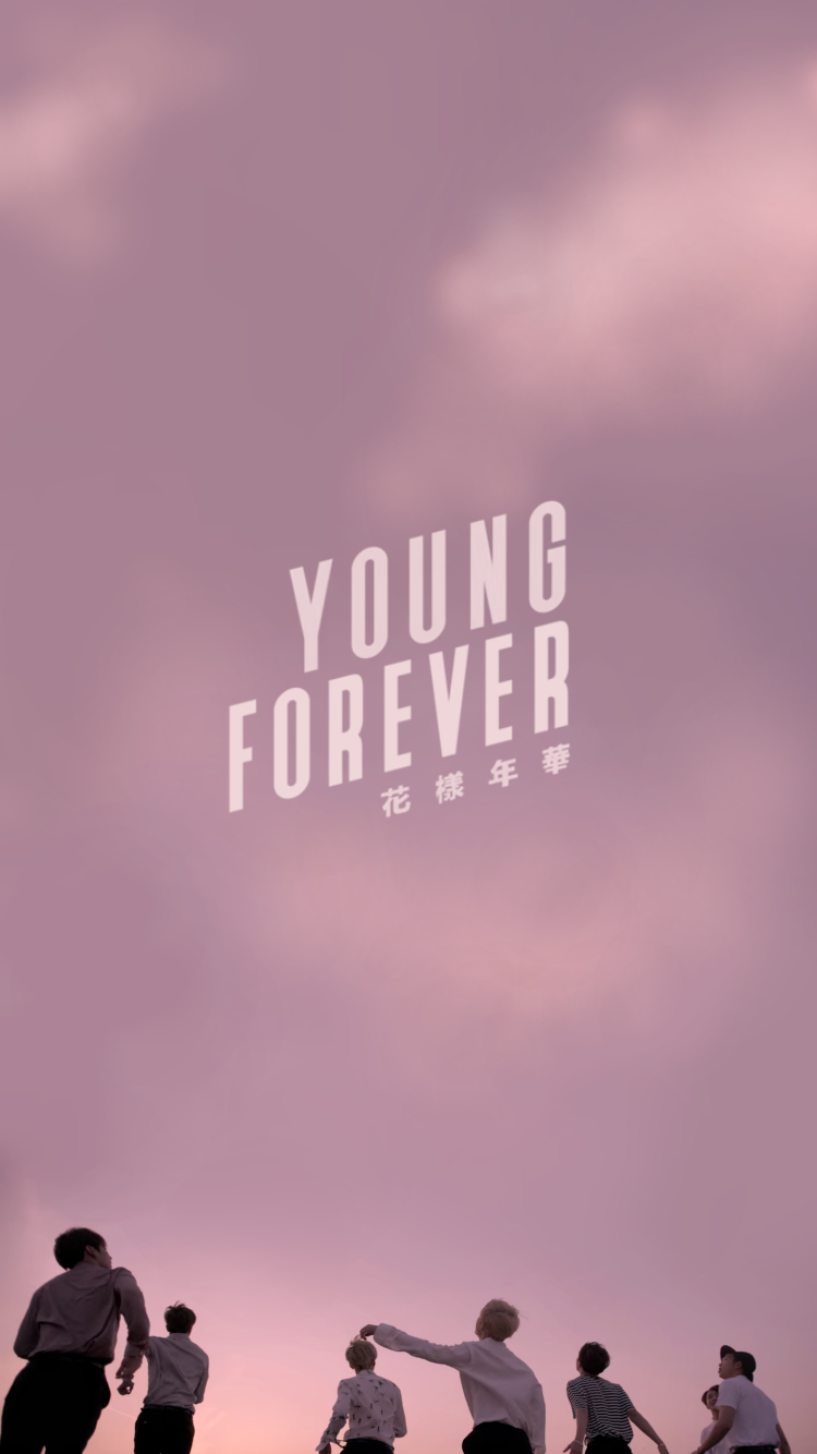 bts young forever wallpaper,sky,pink,font,text,purple