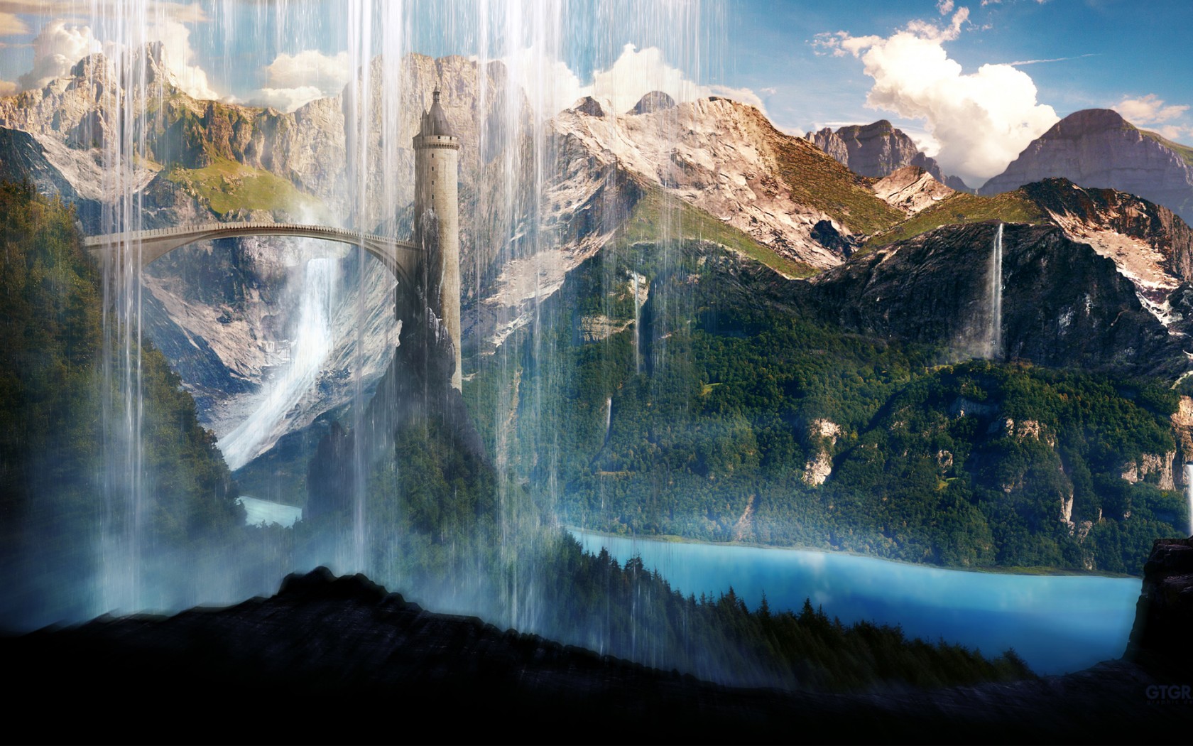 paysage fond d'écran hd 1080p,paysage naturel,la nature,montagne,ciel,chaîne de montagnes