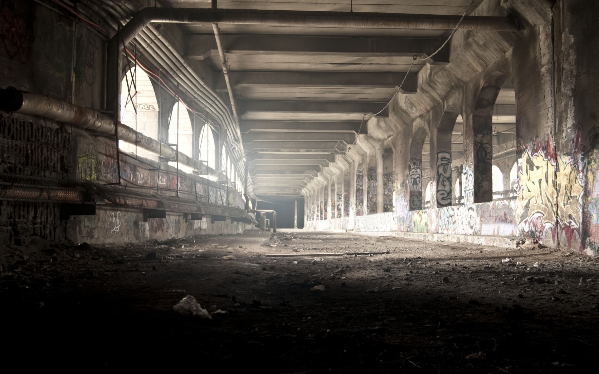 papier peint abandonné,bâtiment,ténèbres,architecture,ruines