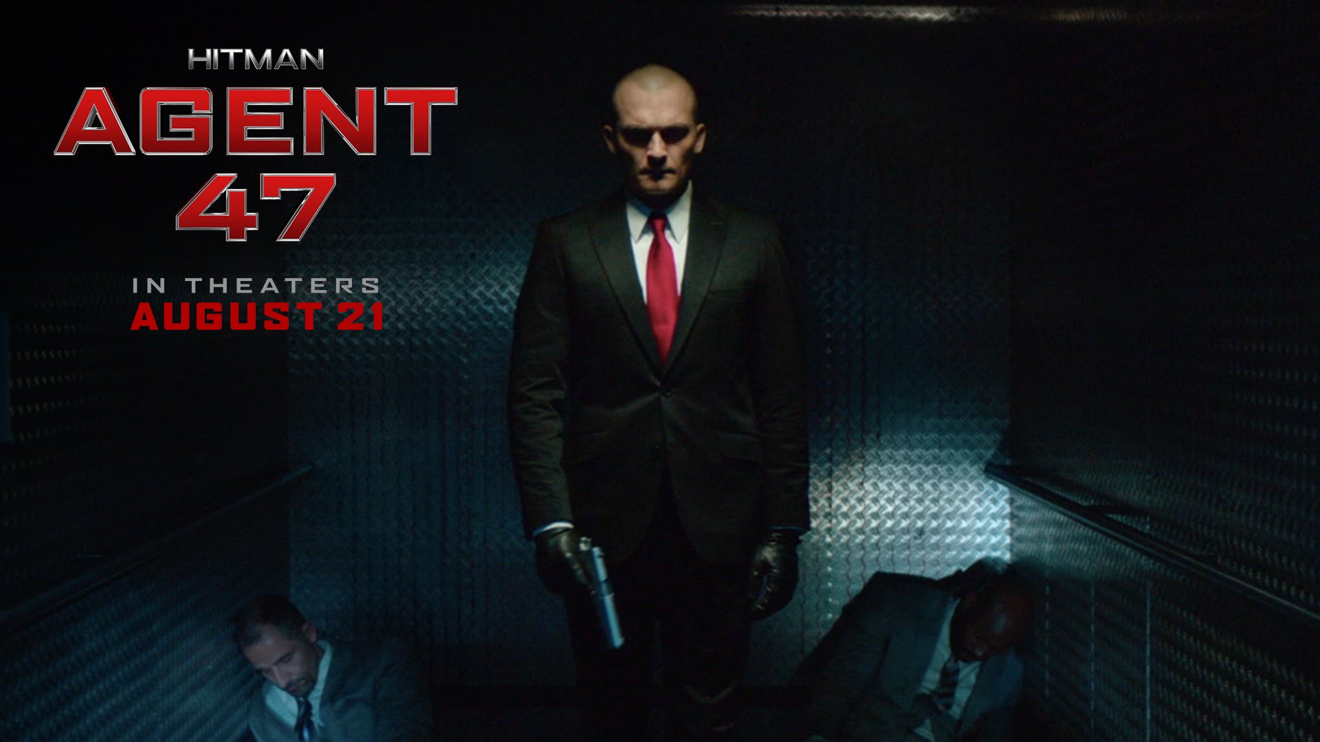 agent 47 wallpaper,movie,suit,font,darkness,fictional character