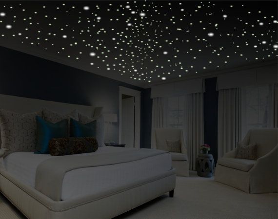 glow in the dark wallpaper for bedroom,bedroom,ceiling,room,interior design,furniture