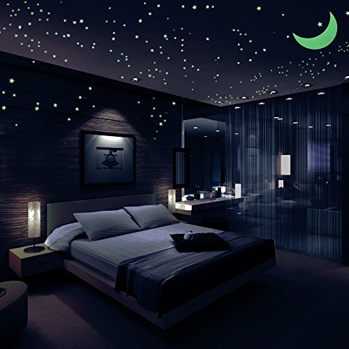 glow in the dark wallpaper for bedroom,bedroom,room,ceiling,interior design,lighting