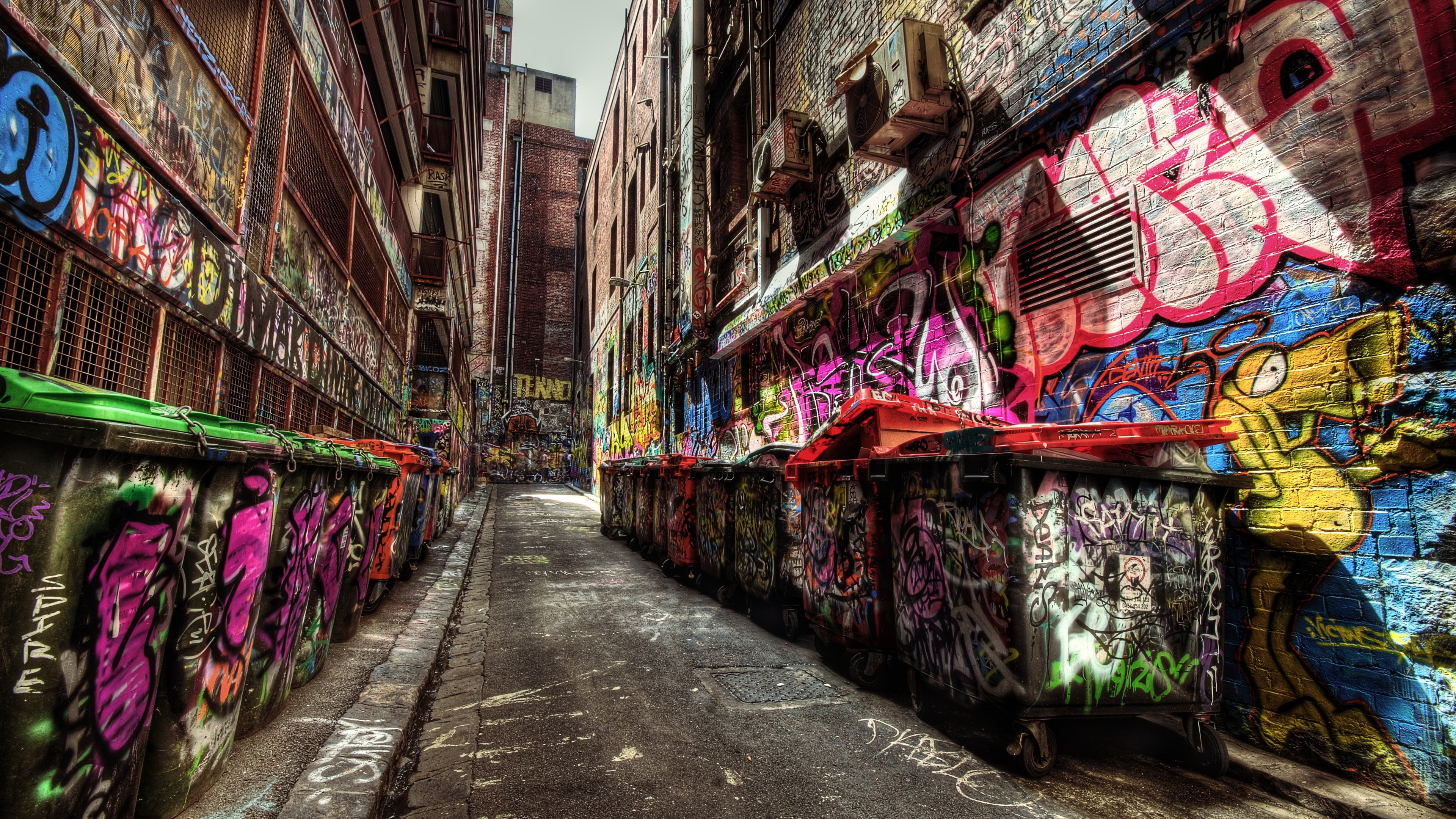 fondos de pantalla de graffiti 4k,callejón,área urbana,calle,carril,la carretera