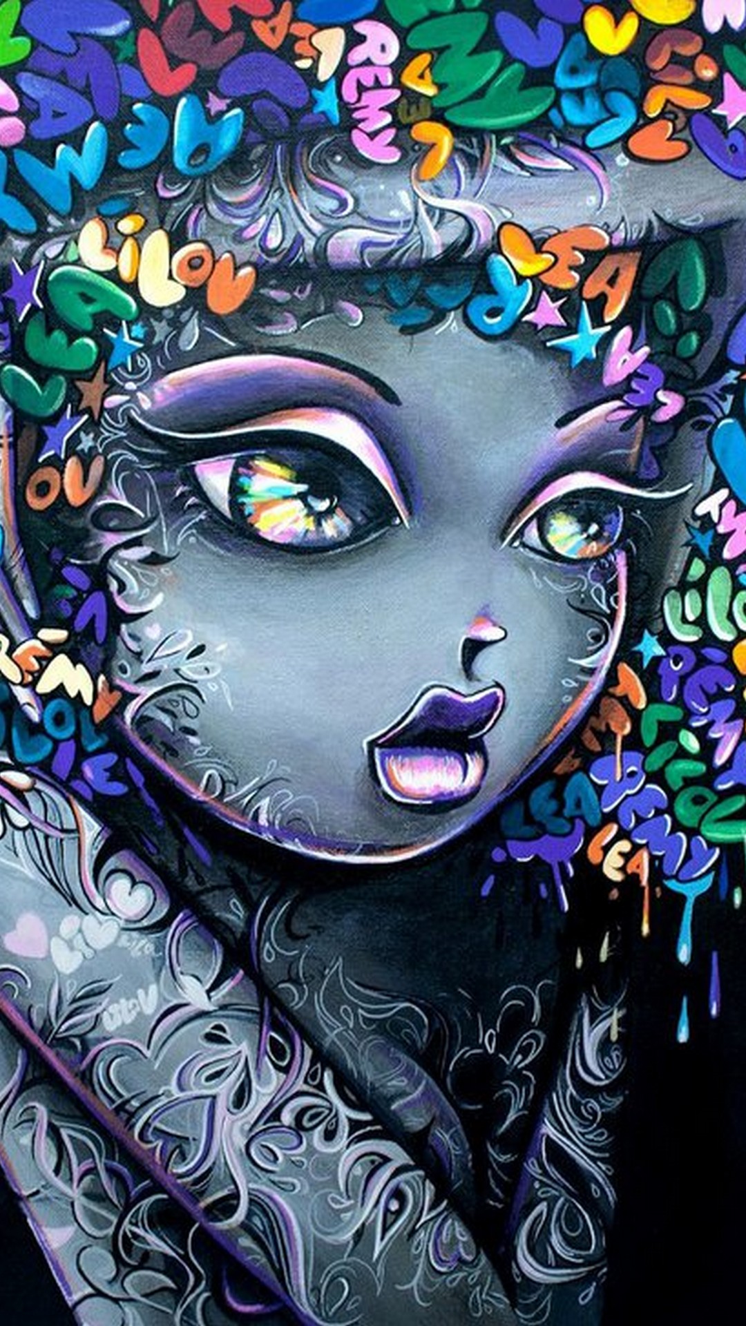 graffiti wallpaper for android,art,psychedelic art,purple,violet,illustration