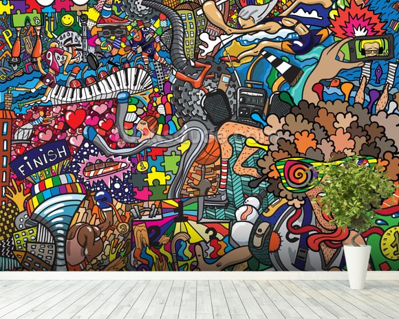 graffiti mural wallpaper,art,modern art,mural,psychedelic art,graffiti