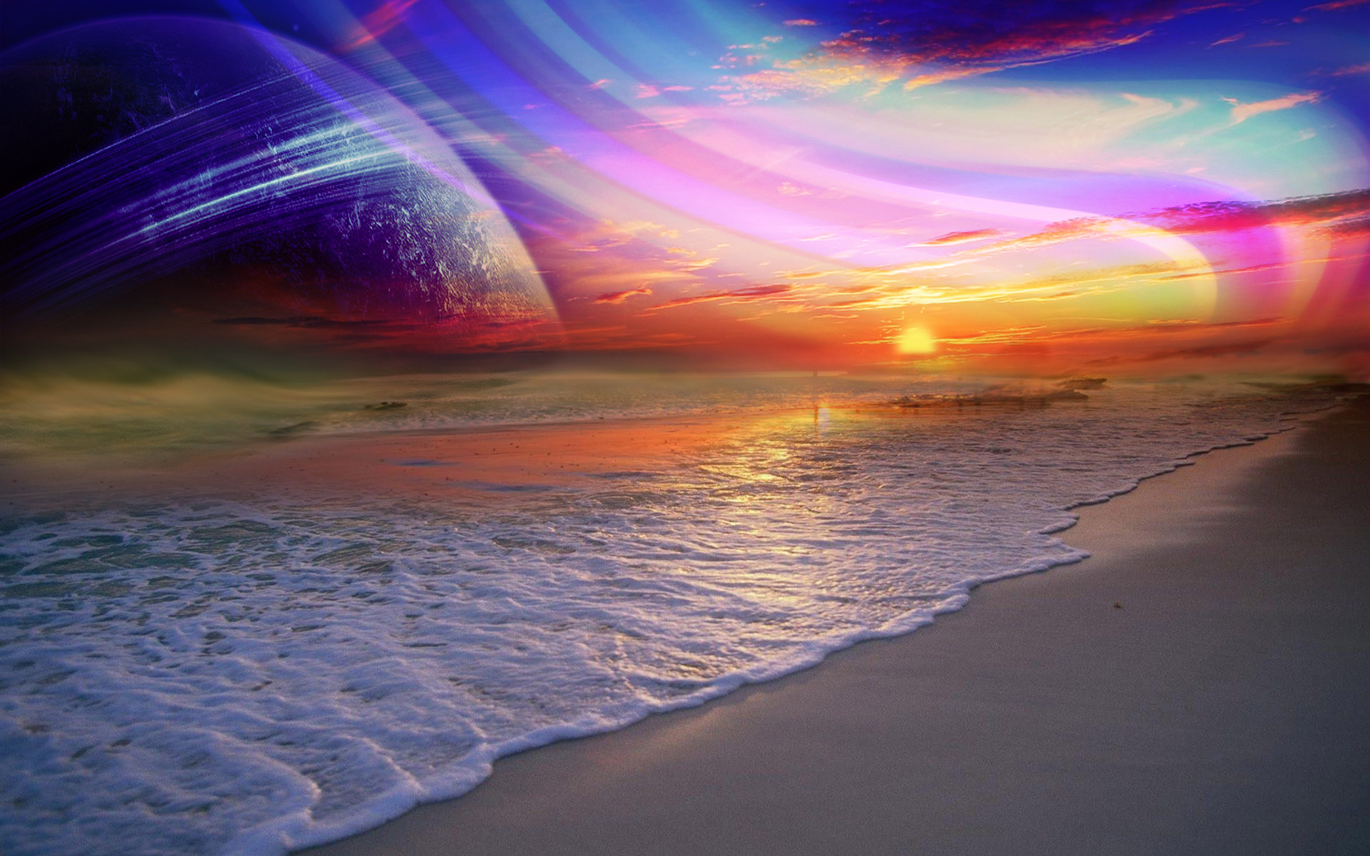 美しい虹の壁紙,空,自然,地平線,波,海