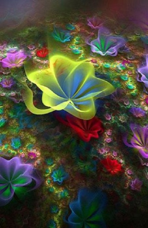 descarga gratuita de fondo de pantalla de huawei,arte fractal,arte,púrpura,planta,flor