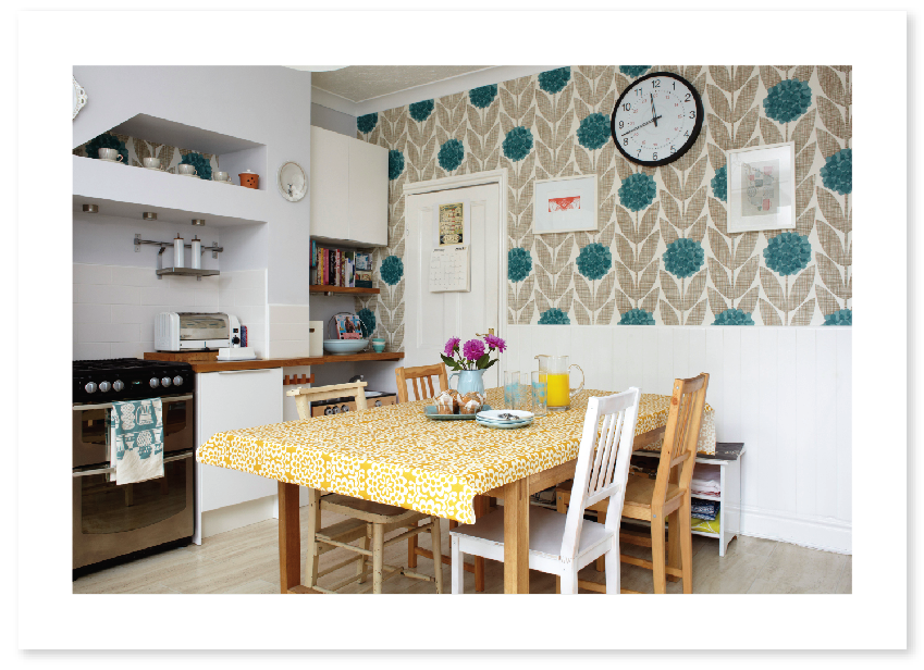 orla kiely style wallpaper,room,furniture,property,interior design,turquoise