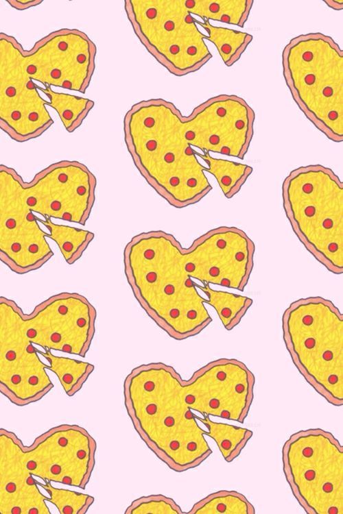 papier peint pizza tumblr,jaune,cœur,modèle