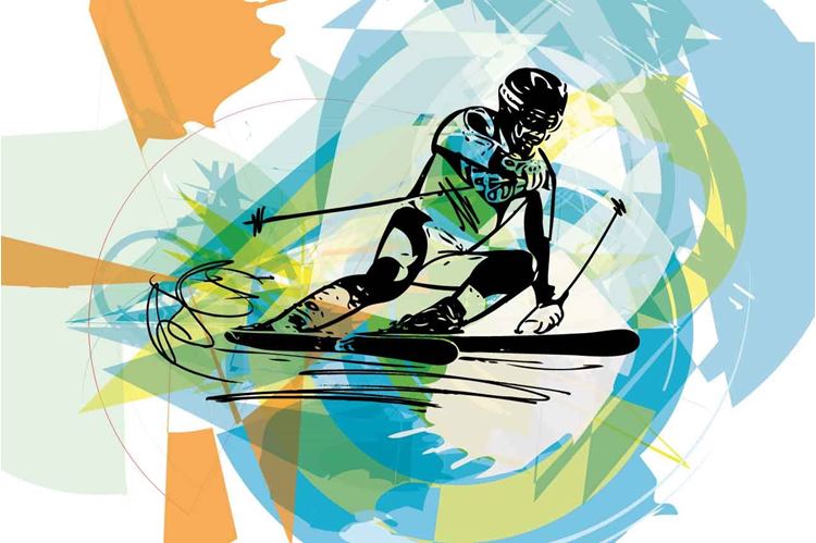sports wallpaper for walls,skier,recreation,illustration,extreme sport,sports equipment