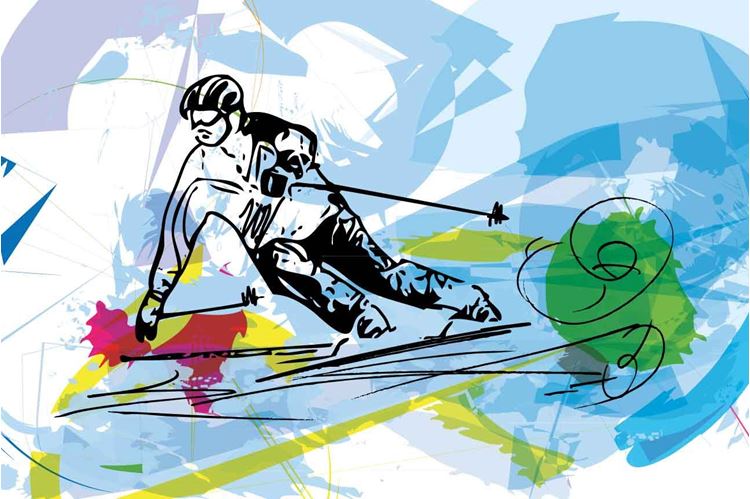 sports wallpaper for walls,skier,illustration,recreation,ski,skiing