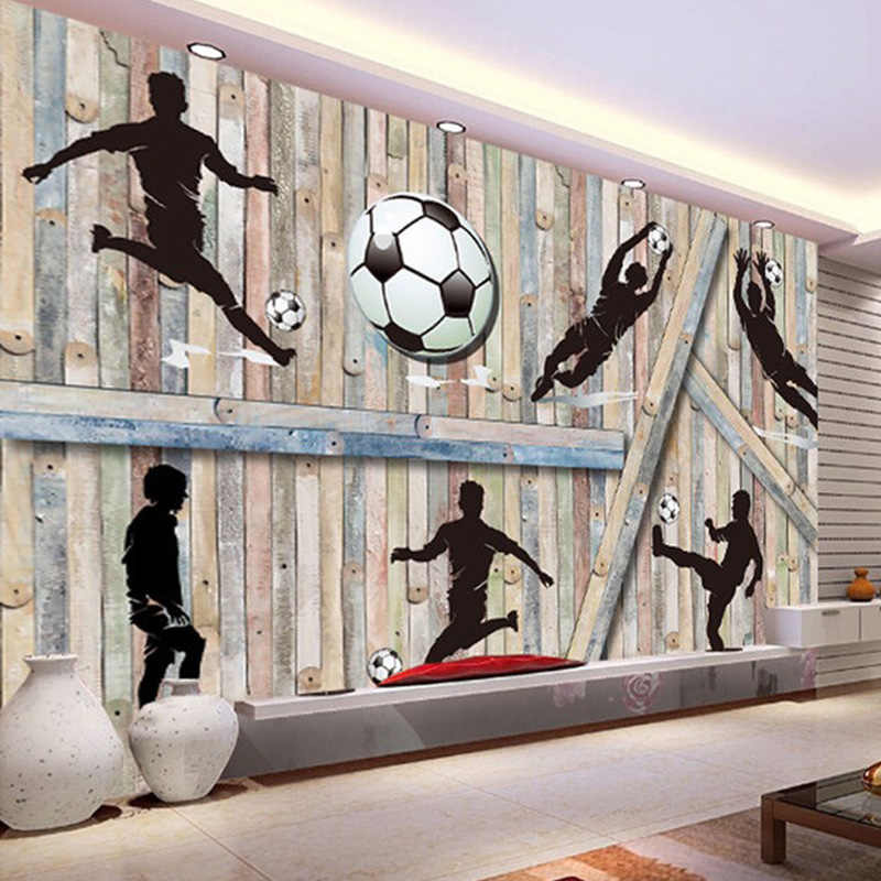 벽을위한 스포츠 벽지,벽,벽화,축구 공,방,인테리어 디자인